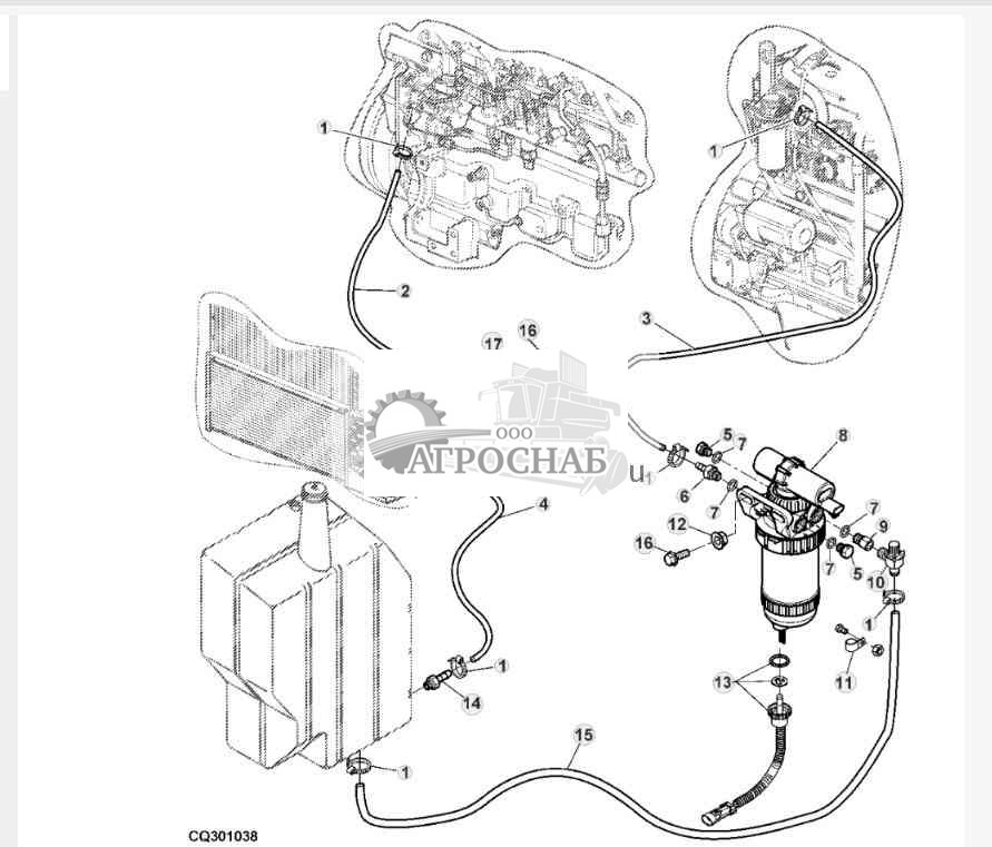 PRIMARY FUEL FILTER AND HOSES 